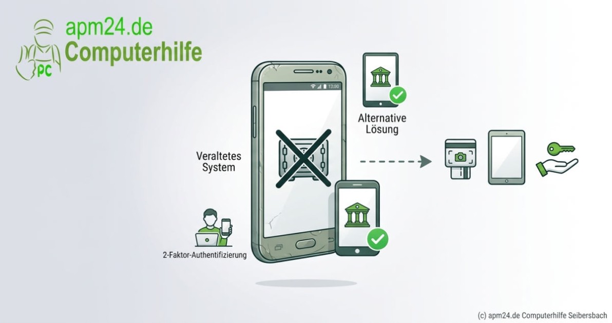 Wissensblog-Beitragsbild zum Thema Probleme mit der Banking-App (KI-Generated)