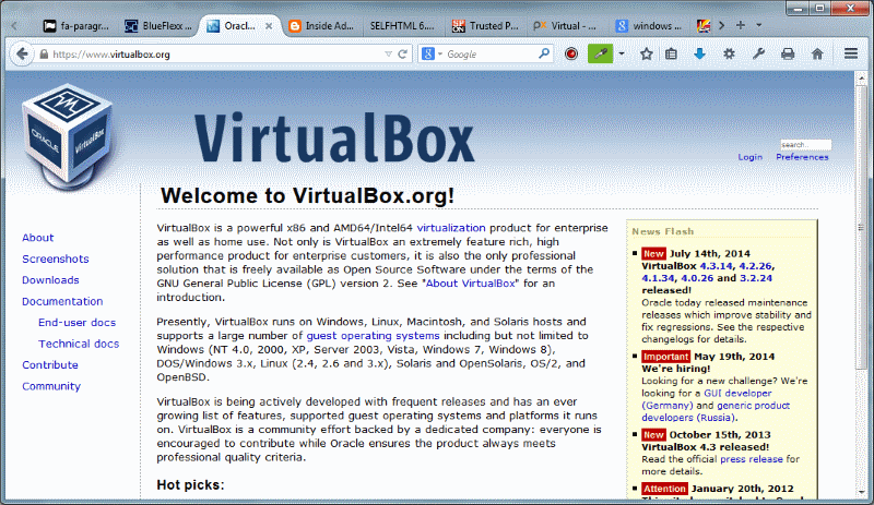 Oracle VirtualBox Homepage