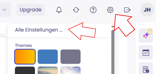 STRATO Einstellungen öffnen